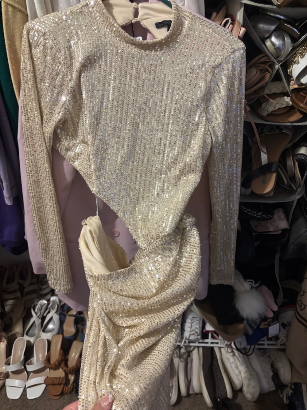 Symphony Champagne Sequin Sleeveless Top